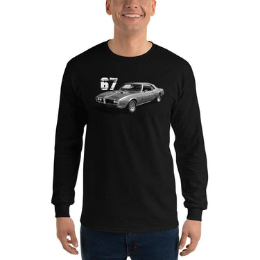 67 Firebird Long Sleeve Shirt modeled in black